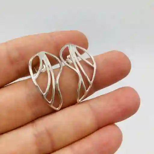 Aretes Hojas De Plata