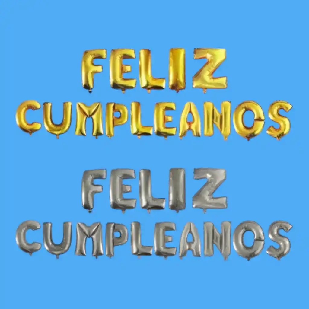 Bombas/globos Letra Feliz Cumpleaños Oro