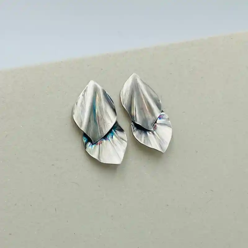 Aretes Hojas De Plata