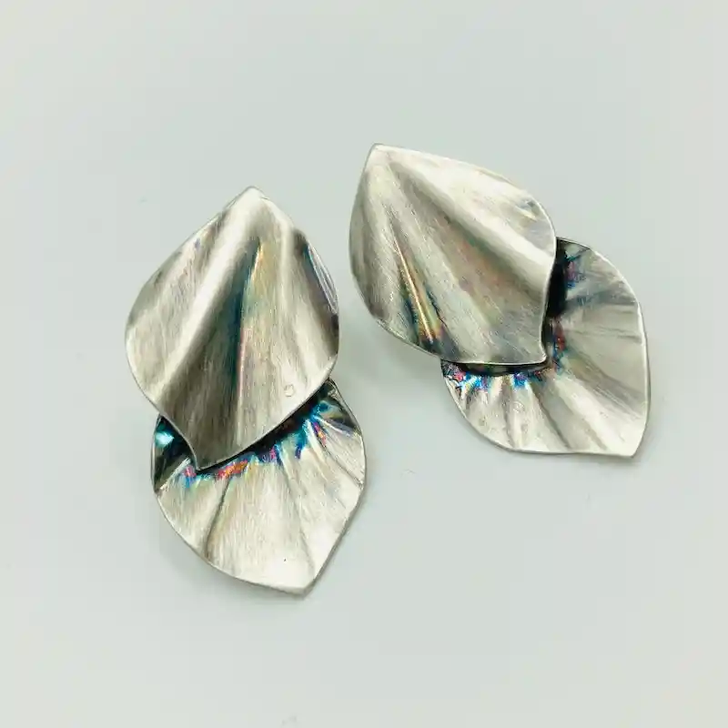 Aretes Hojas De Plata