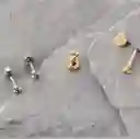 Topitos De Seguridad Triple / Plateado