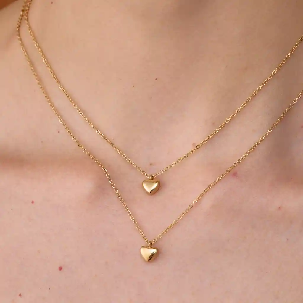 Collar Corazón Chunky / Dorado