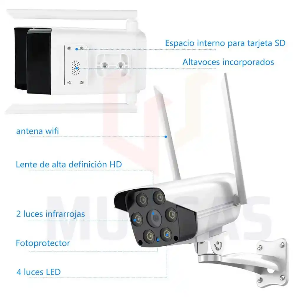 Camara Vigilancia Wifi Full Hd Para Exterior Fija Zoom X4