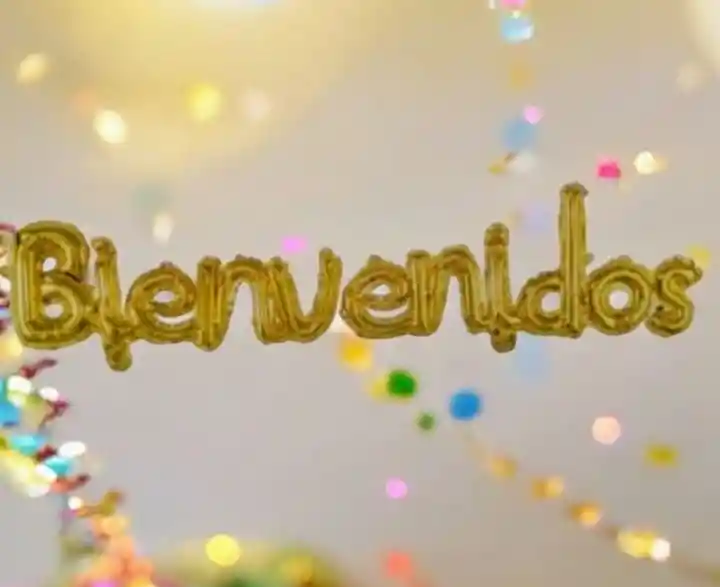 Letrero Globo Metalizado Bienvenidos Letra Cursiva (dorado)