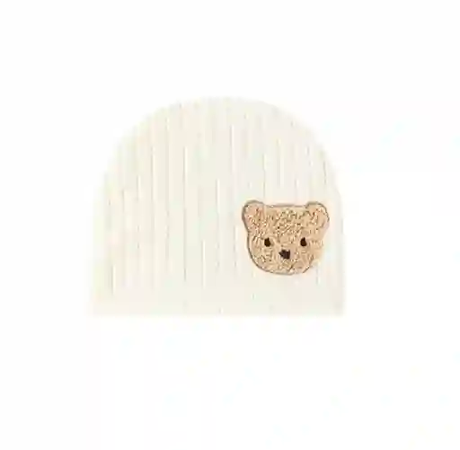 Gorro Bebé Osito Niños Unisex Algodón Beige 0-3m