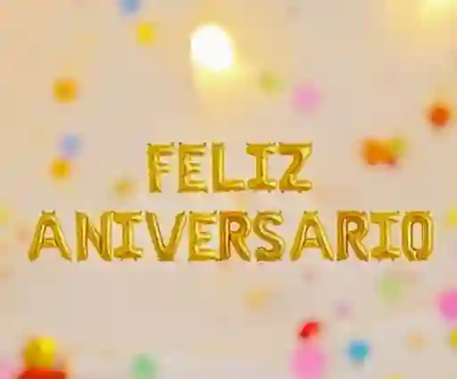 Letrero Globo Metalizado Feliz Aniversario (dorado)