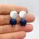 Aretes De Plata Y Piedra Lapislázuli