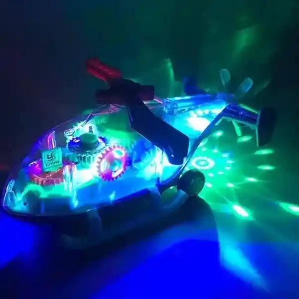 Juguete Helicoptero Proyector Luces Sonido Didactico