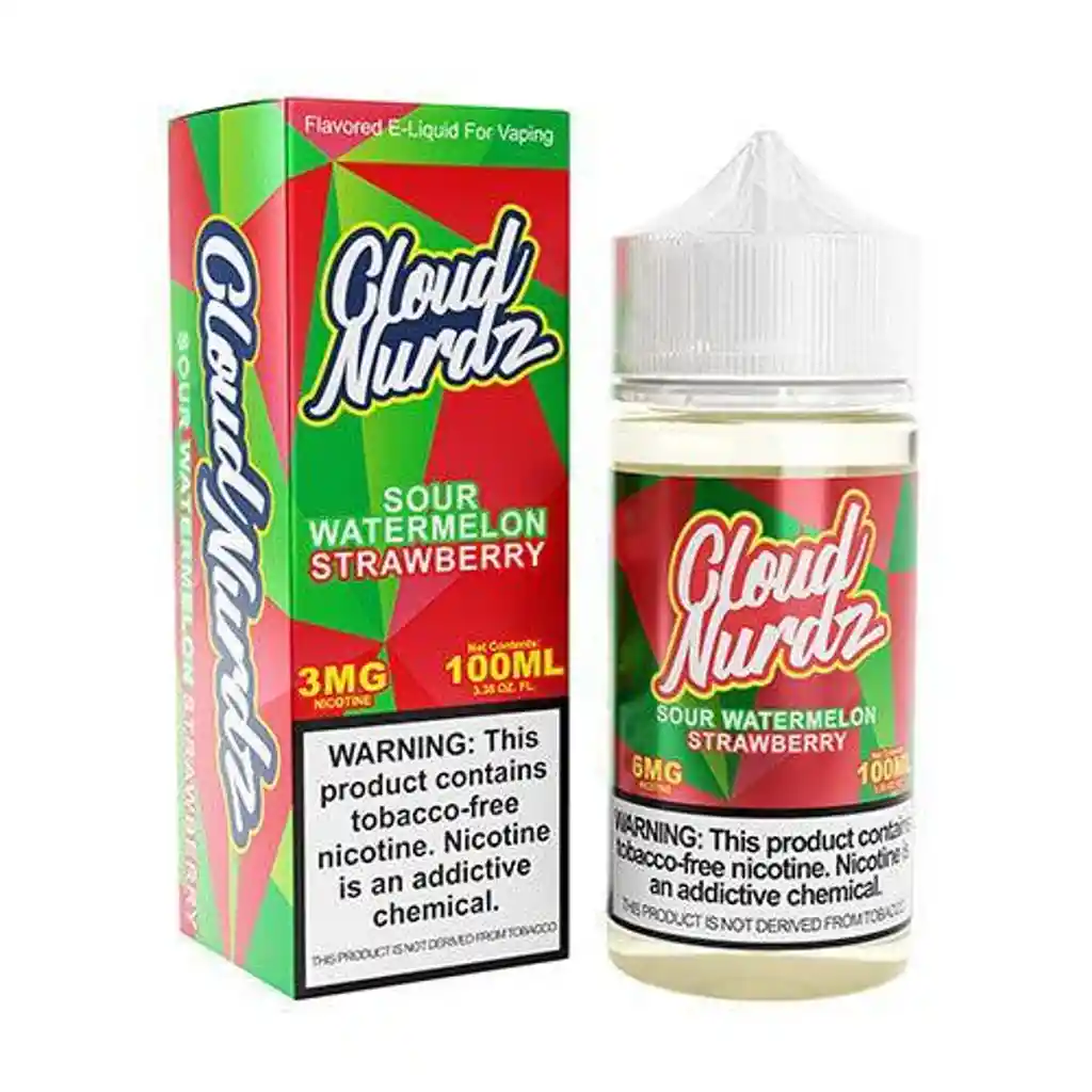 Cloud Nurdz Sub-ohm Sour Watermelon Strawberry 6mg 100ml