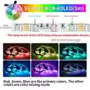 Tira De Luces Led Strip Con Bluetooth 2835 Rgb 5m