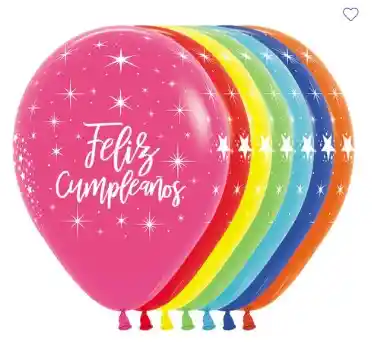 Globo Latex Feliz Cumpleaños Radiante Fashion Surtido X 12 Unidades