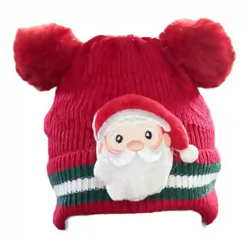 Gorro Navideño Termico De Papa Noel Con Luz Y Pompones