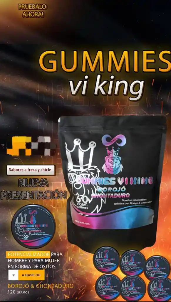 Gummies Vi King Potenciador Unisex En Gomitas