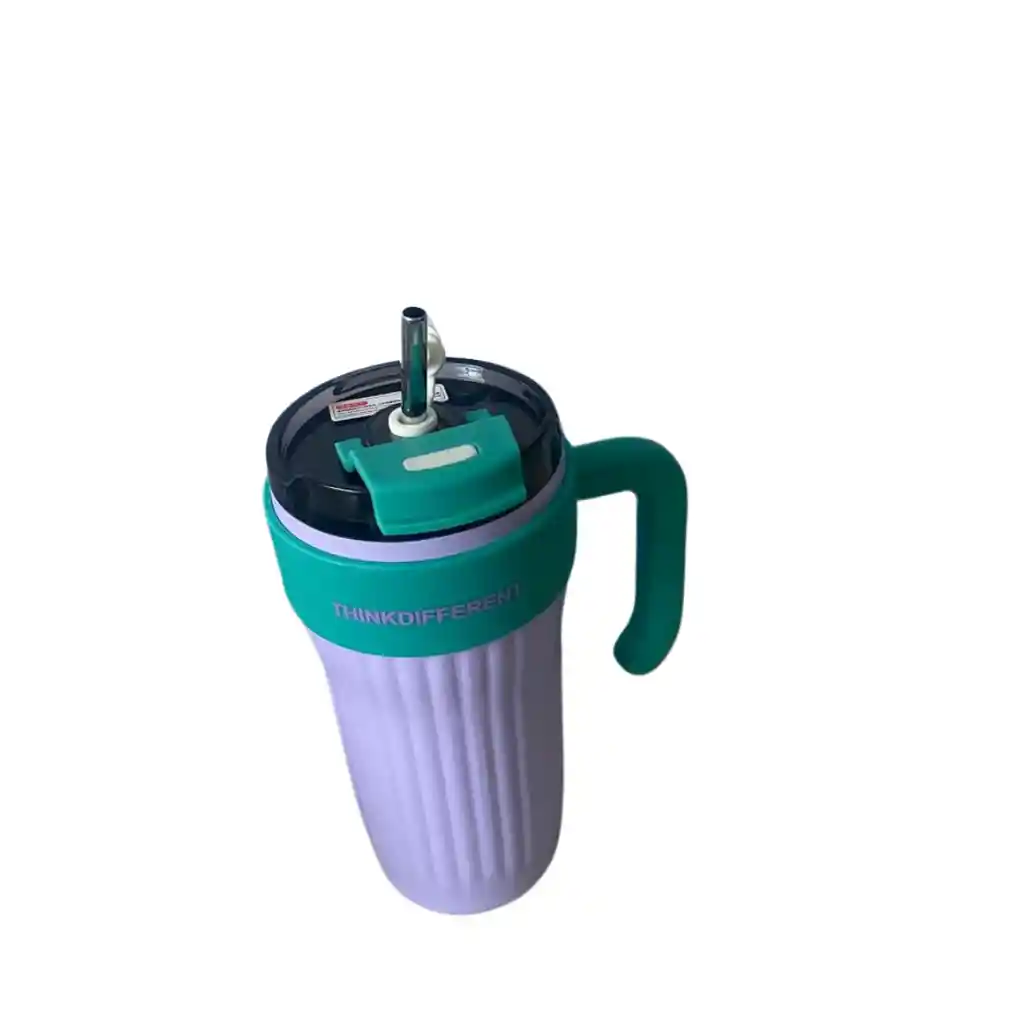 Combo Bolso Tipo Maleta + Termo Morado Y Verde