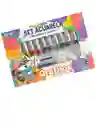 Juego Pintura Niño Adulto Regalo Set 12 Acuarela + 1 Paleta Mezclador + 3 Pinceles