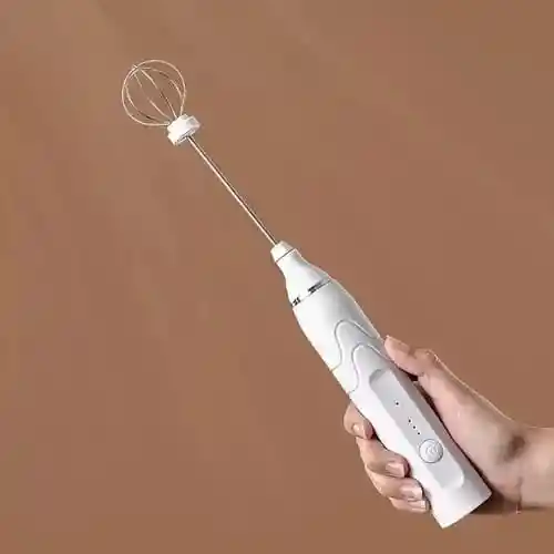 Mezclador Eléctrico Batidor Recargable Espumador, Carga Usb Color Blanco