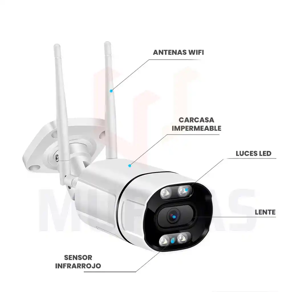 Camara Vigilancia Wifi Full Hd Para Exterior Fija Zoom X4