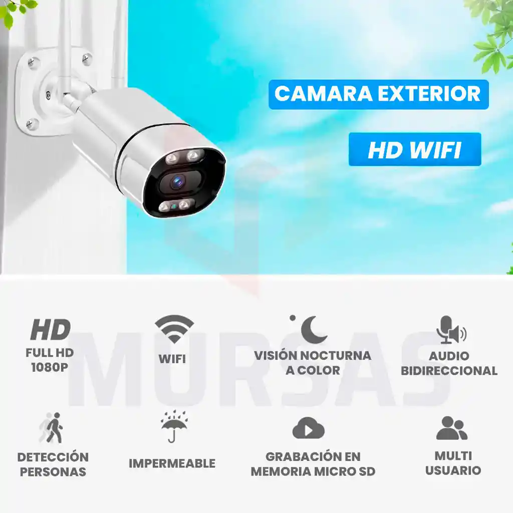 Camara Vigilancia Wifi Full Hd Para Exterior Fija Zoom X4