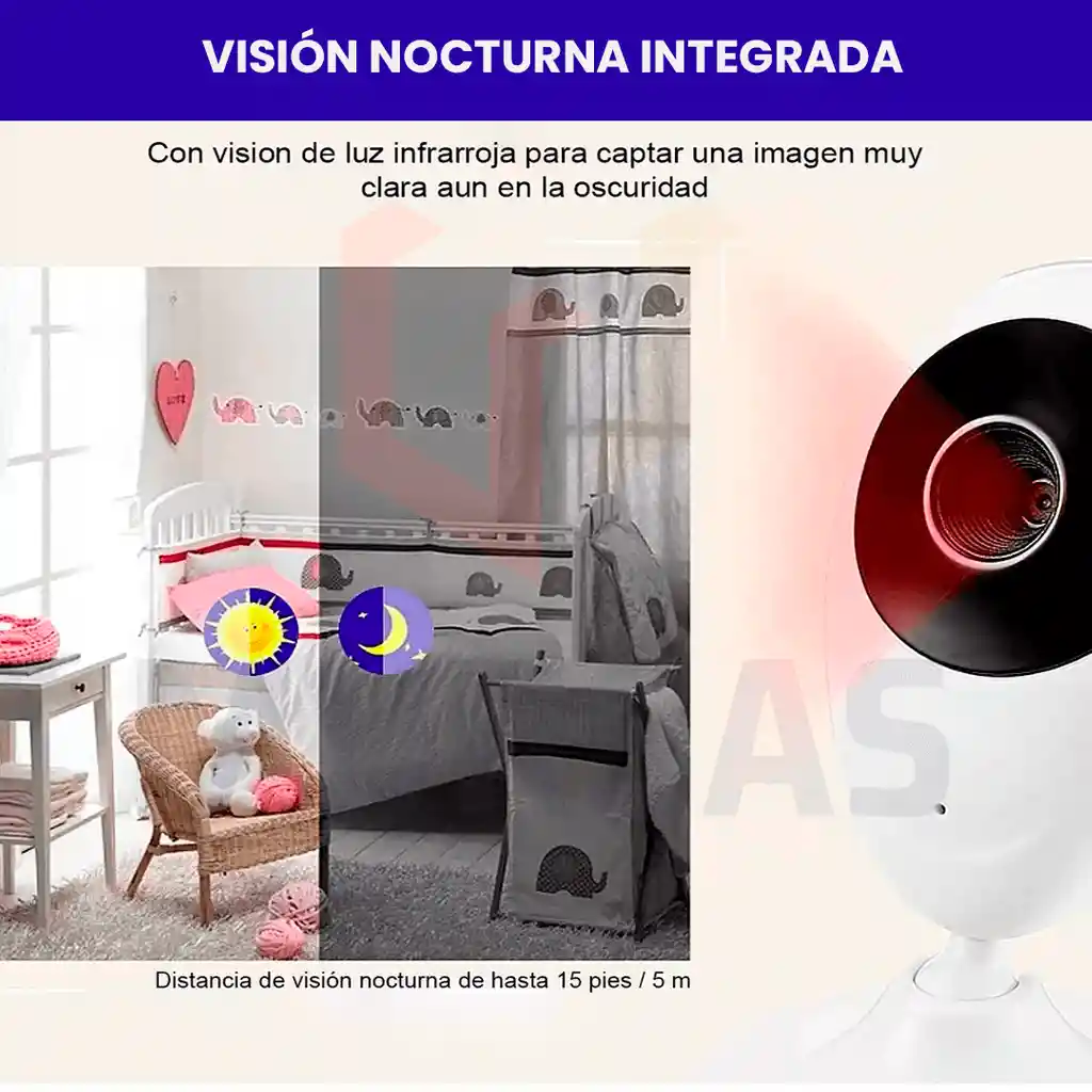 Monitor De Video Y Audio Para Bebés Vision Nocturna