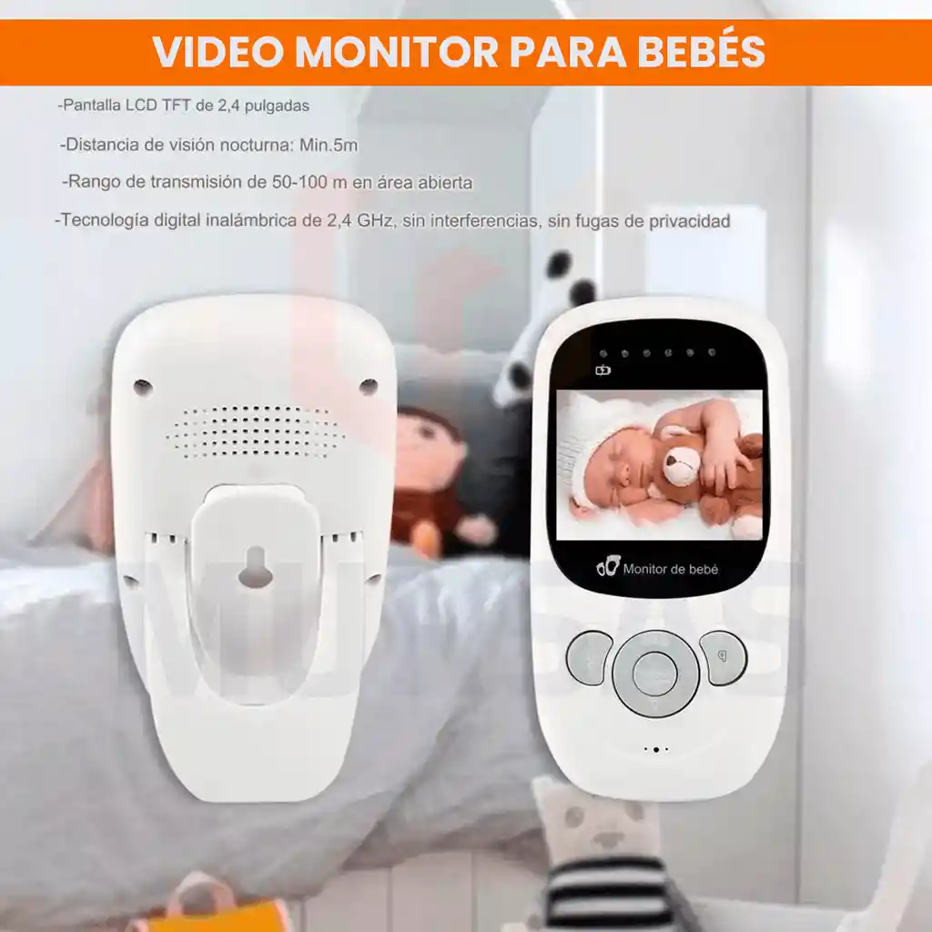 Camara Vigilancia + Monitor De Video Pantalla Para Bebe