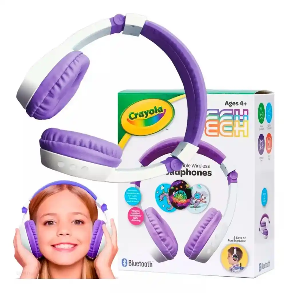 Audífonos Inalambricos Bluetooth 5.0 Para Niños Crayola | +4