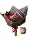 Ramo De Rosas "corazón De Fuego"