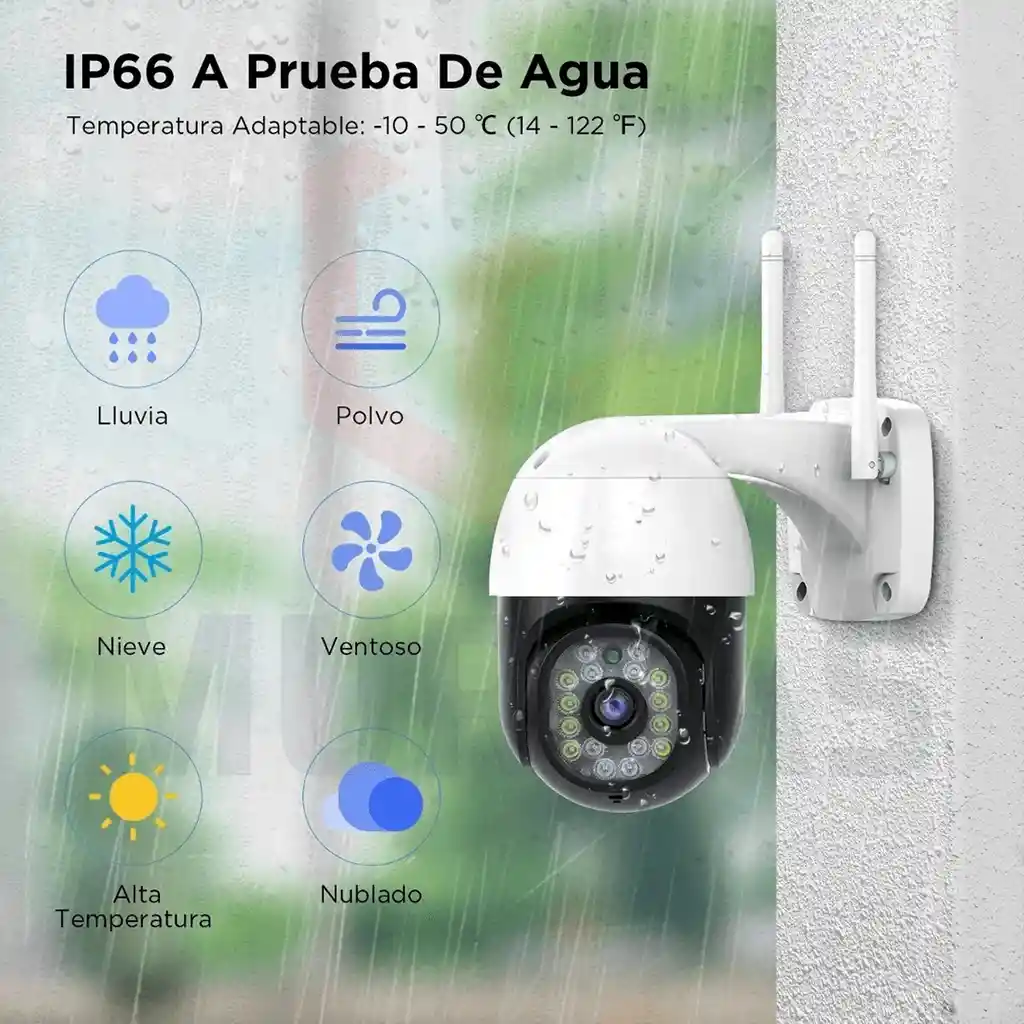 Camara Ptz 360 Micrófono Altavoz Integrado Resistente Exteriores