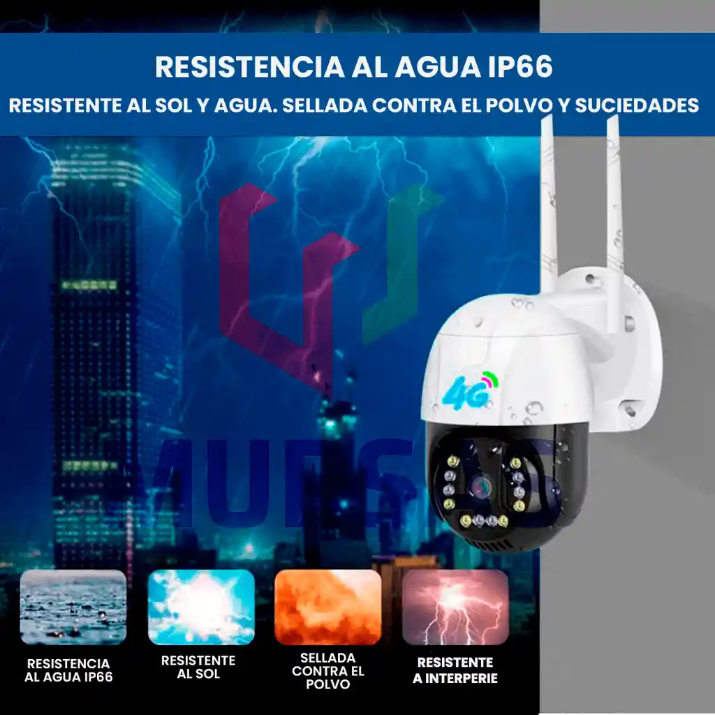 Camara Vigilancia Ptz 4g Sim Card Fhd Alarma Para Intemperie