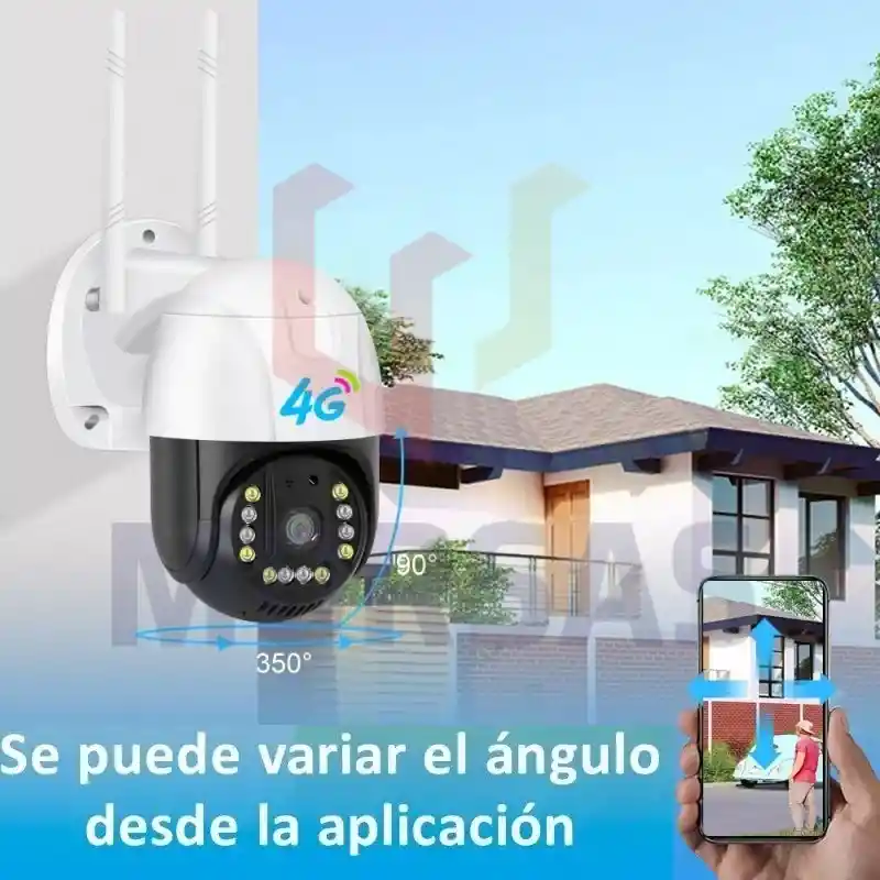 Camara Vigilancia Ptz 4g Sim Card Fhd Alarma Para Intemperie