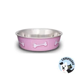 Loving Pets Comedero Coastal Huesos Rosado Medium