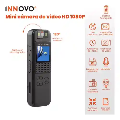 Body Camara Grabacion Full Hd Audio Recargable Deportiva