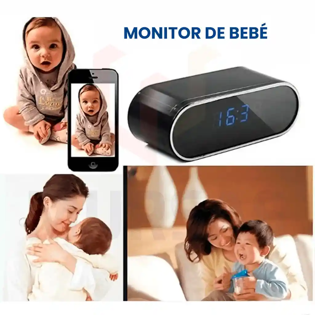 Camara Tipo Reloj De Mesa Wifi Sensor Movimiento Hd 1080p