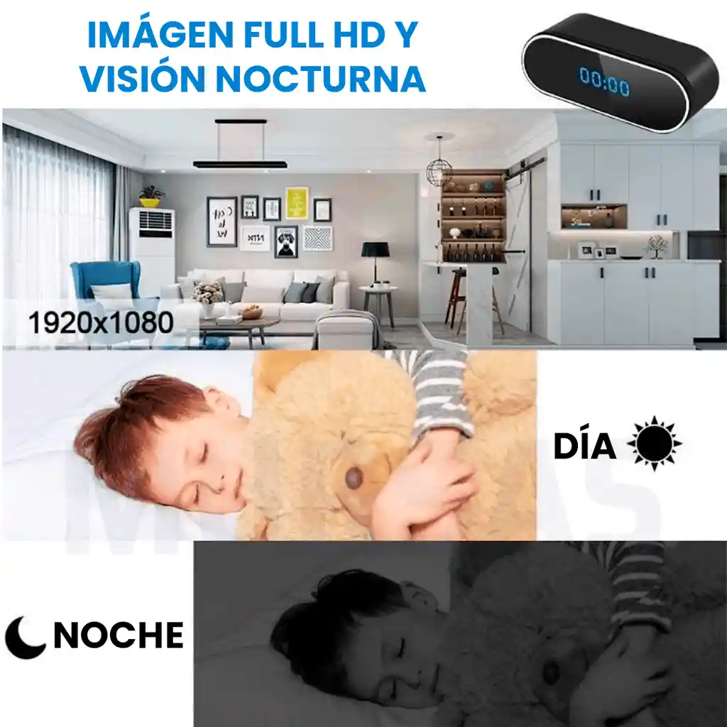 Camara Reloj De Mesa Espia Hd 1080p Wifi Negocio - Hogar