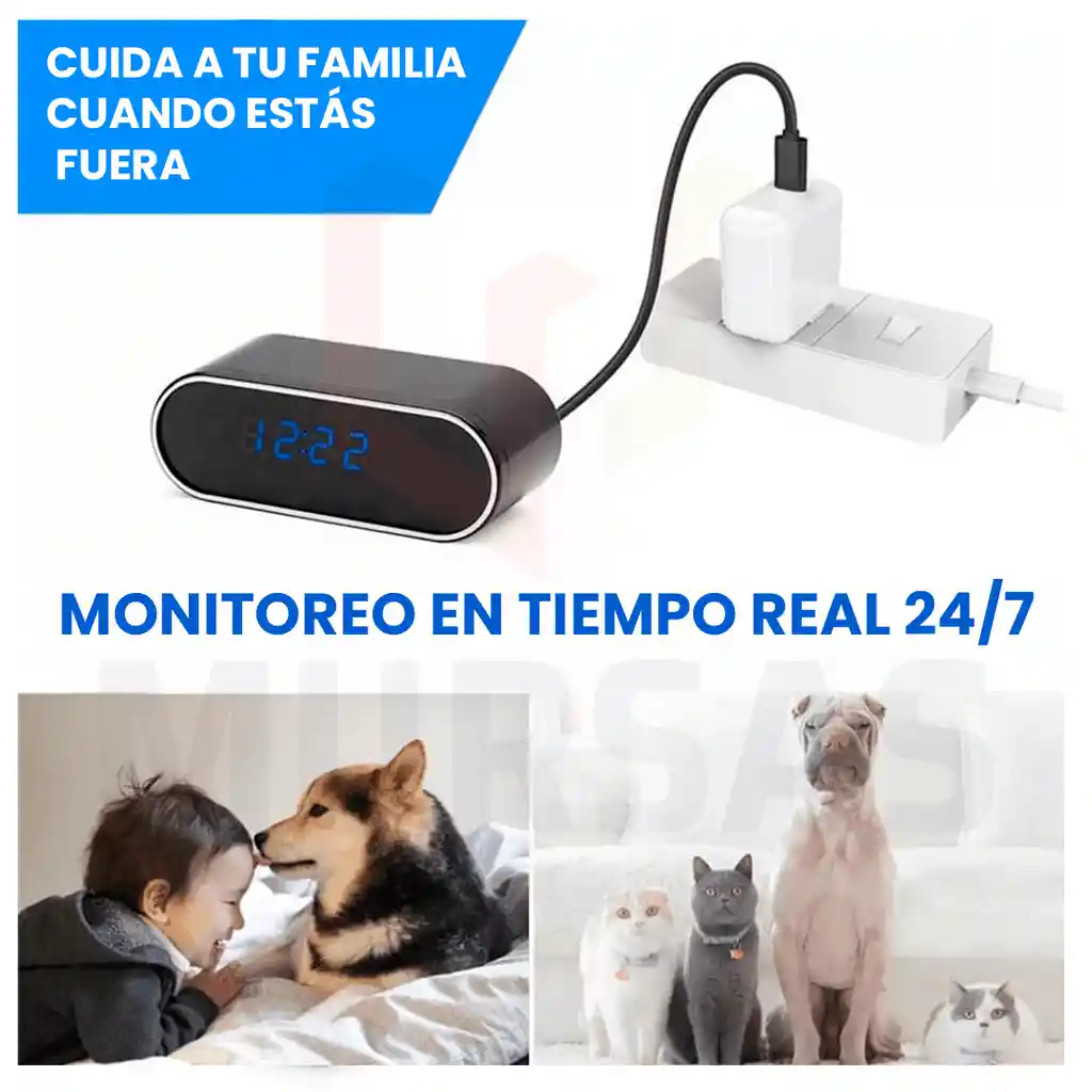 Camara Reloj De Mesa Espia Hd 1080p Wifi Negocio - Hogar