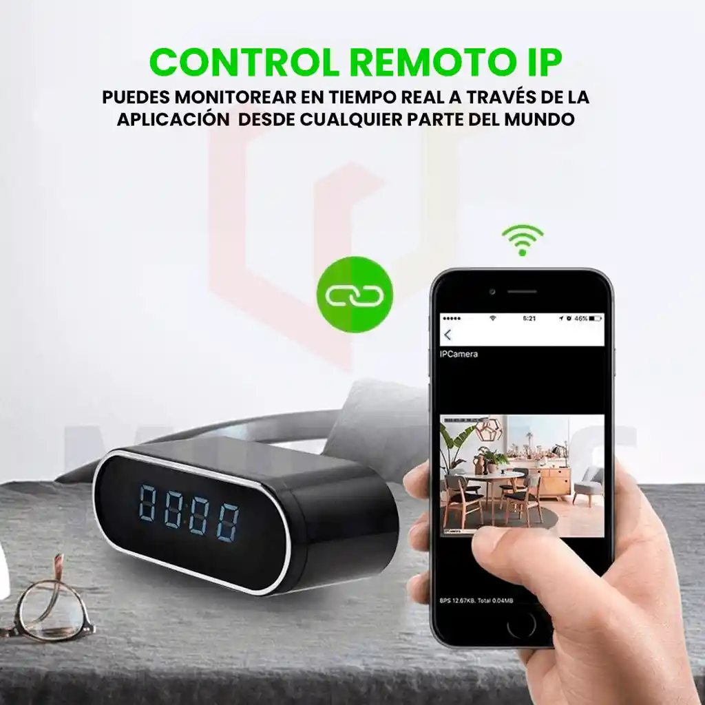 Reloj Despertador Camara Secreta Espia Wifi Seguridad 24/7