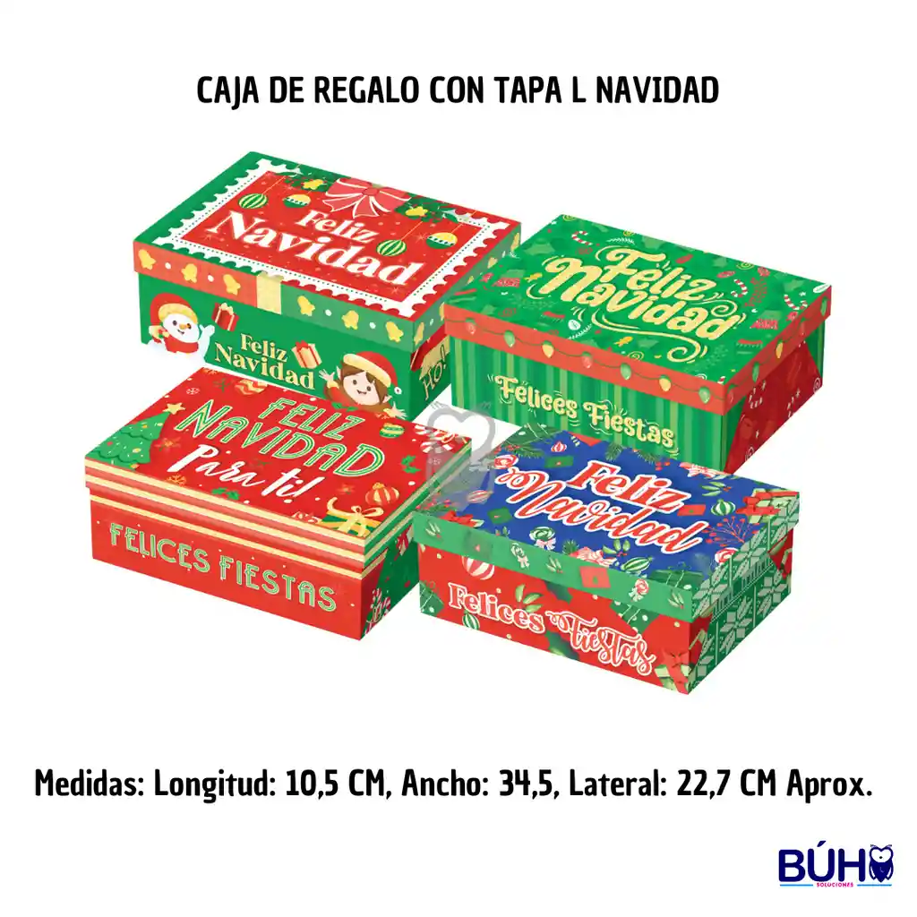 Caja Regalo Primavera Con Tapa L Navidad