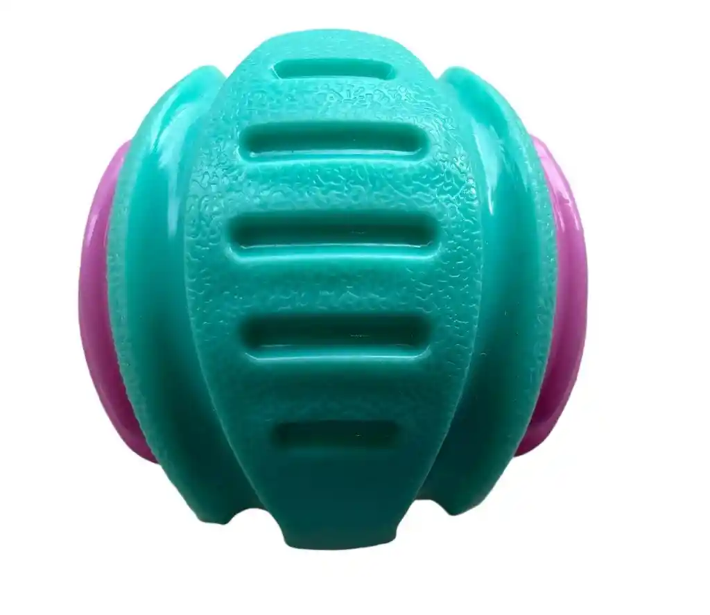 Juguete Para Perros Pelota Maciza Con Sonido Color Verde- Rosa