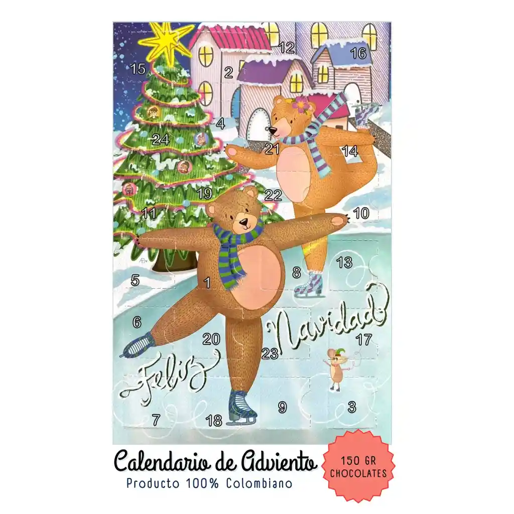 Calendario De Adviento Chocolates - Ositos Patinadores