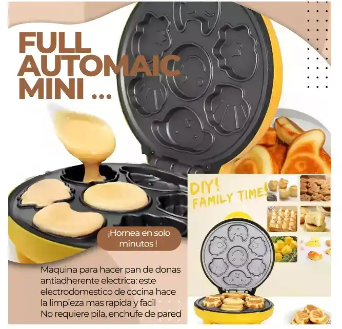 Mini Maquina Para Pancakes De Figuras Infantiles Waflera