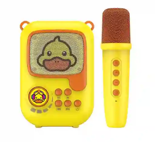 Parlante Karaoke Bluetooth Niño Micrófono Pato Amarillo