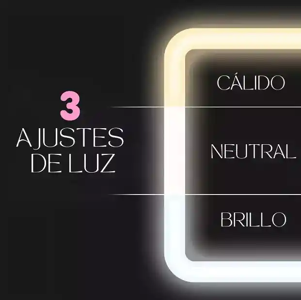 Organizador Estuche Cosméticos Grande Con Luz Led Maquillaje Negro