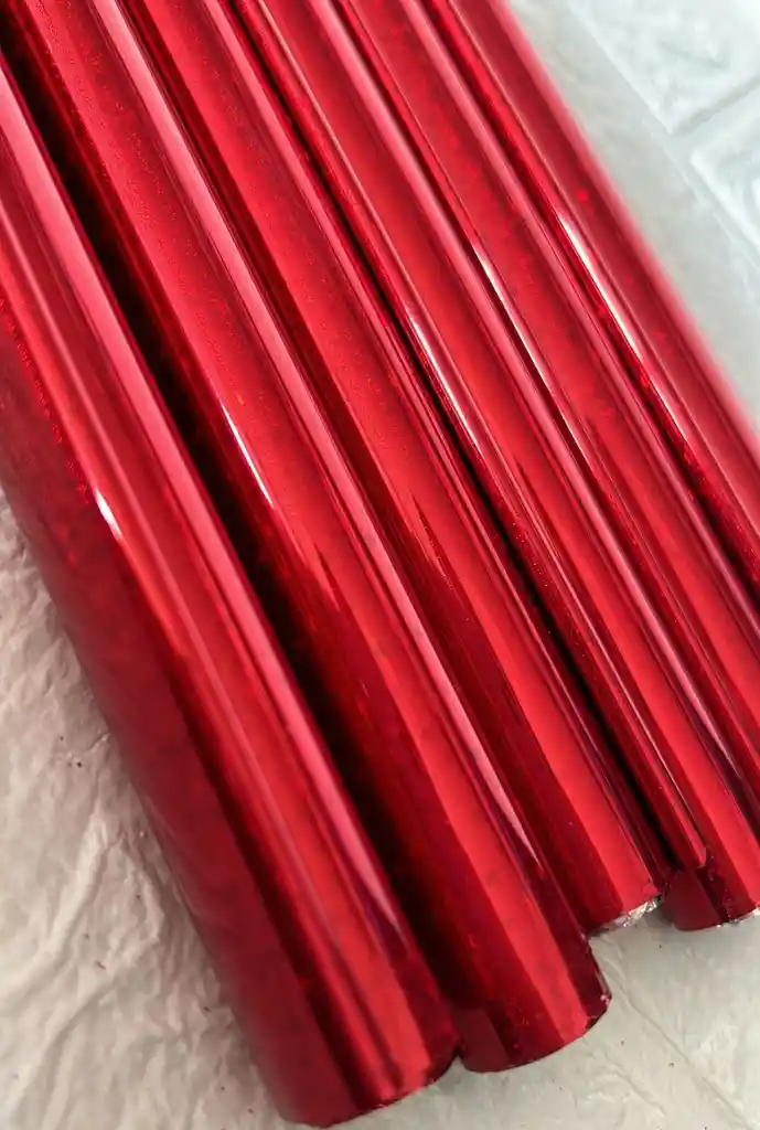 Papel Regalo Metalizado X10 Unidades Rojo
