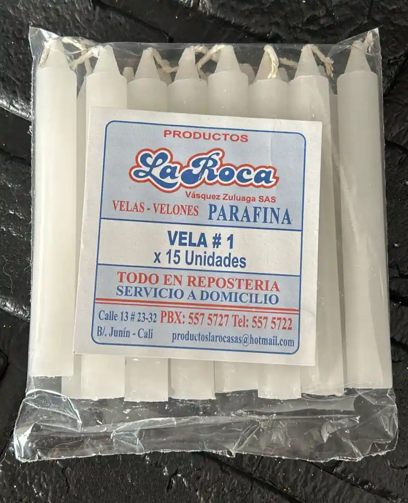 Velas De Navidad La Roca Paquete X15 Unidades Blancas