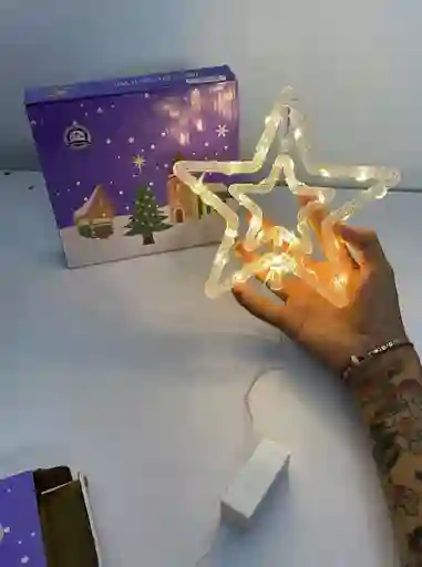 Estrella Navideña Para Punta De Arbol Color Calido Luces De Navidad Extencion De Luces Navideñas Luz Para Navidad Decoracion Navideña