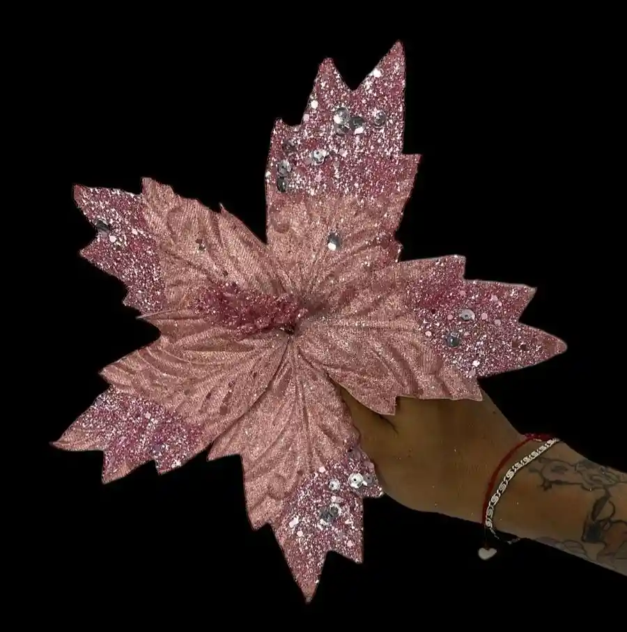 Flor Artificial De 24 Cm Para Arbol De Navidad Decoracion Navideña