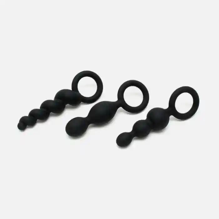 Set X3 Plugs Anales Booty Call Satisfyer Negros