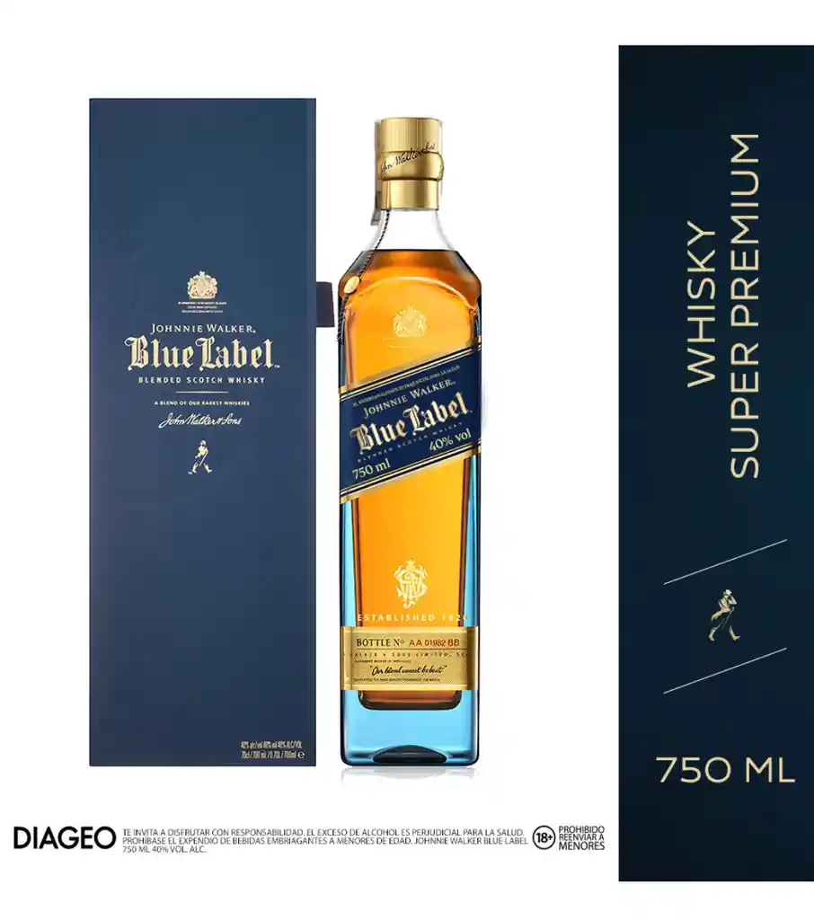 Johnnie Walker Blue Label Whisky Escocés X750 Ml