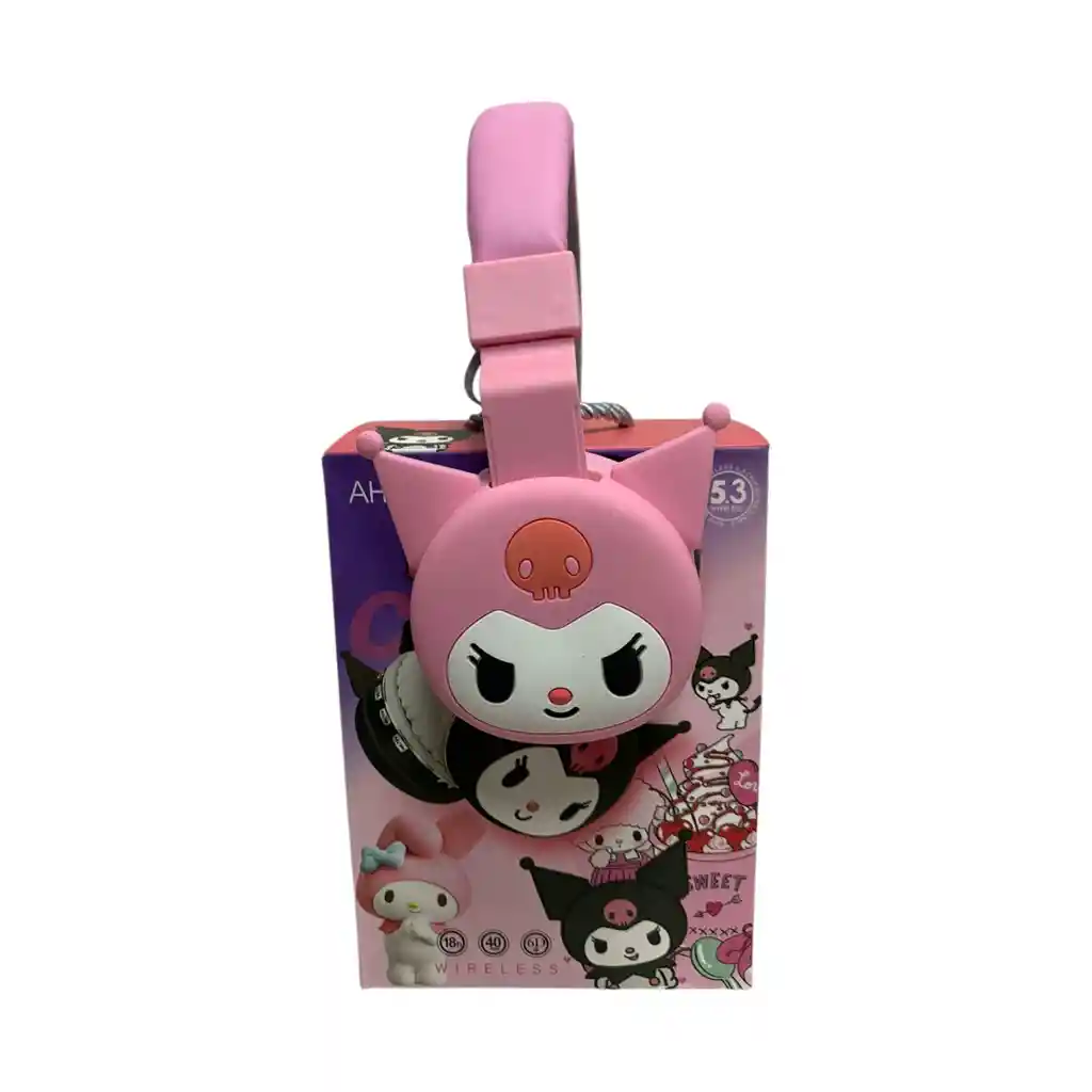 Audífono Diadema Bluetooth Inalámbrica Diseño Niña Kuromi Sanrio