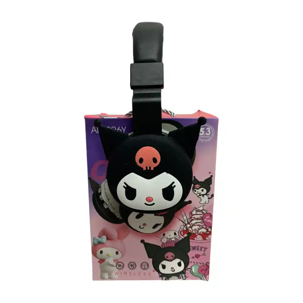 Audífono Diadema Bluetooth Inalámbrica Diseño Niña Kuromi Sanrio