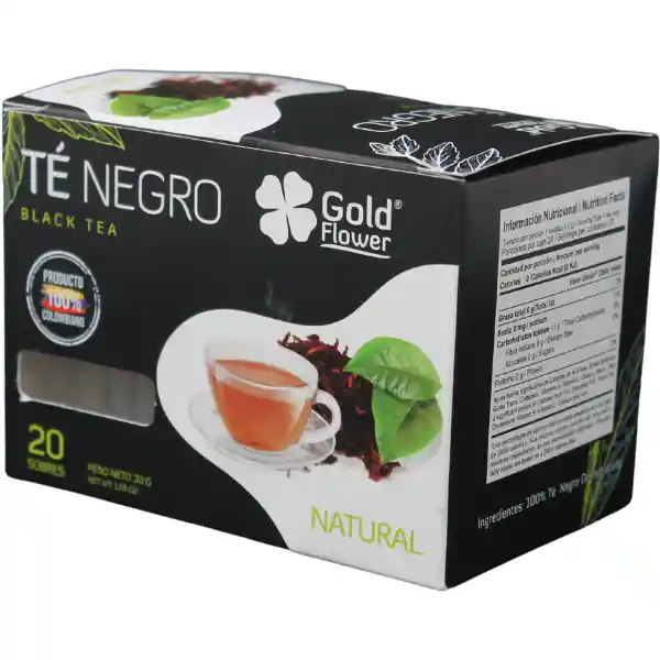 Te Negro Clásico Natural Gold Flower 20 Sobres